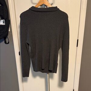 Charcoal Ribbed Knit Sweater